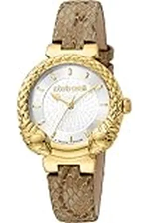 Roberto Cavalli Reloj Analógico para Mujeres de Cuarzo con Correa en Cuero RV1L190L0021