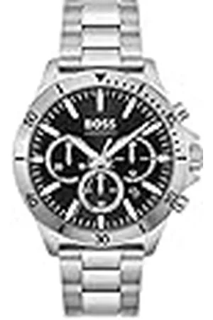 HUGO BOSS Reloj Cronógrafo de Cuarzo para Hombre Colección TROPER con Correa de Acero Inoxidable Plateada - 1514057
