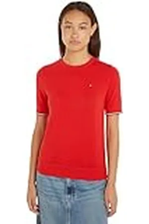 Tommy Hilfiger CO Jersey Stitch C-NK SS Sweater WW0WW38724 Pulóveres, , XL para Mujer