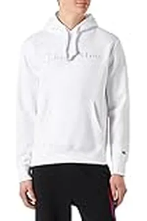 Champion Rochester 1919 Logo Fleece Sudadera con Capucha, Color Blanco, S para Hombre