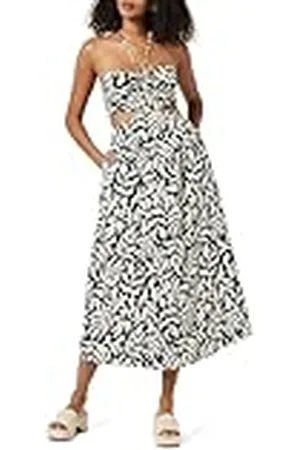 THE DROP Vestido Largo Brinda En Algodón con Cuello Halter Y Detalles Cut-out, , XXS