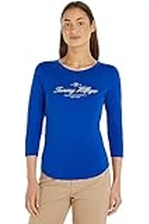Tommy Hilfiger Mujer Camiseta de manga larga Open-Neck Basic, , XS