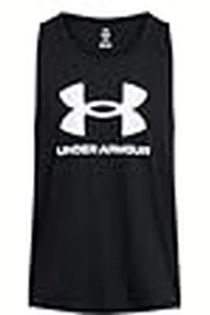 Under Armour UA Sportstyle Logo Tank Camiseta de hombre ligera y de secado rápido, camiseta sin mangas para correr o hacer deporte, color /blanco