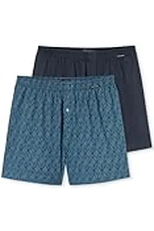Schiesser 2 Pack Boxershorts Baumwolle Web Multipack-Webboxer Bóxer, Ordenado 9_182428, 6 (Pack de 2) Hombres