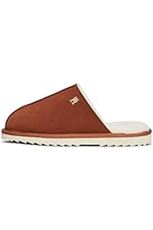 Tommy Hilfiger Zapatillas para estar en casa Mujer Elevated Comfort Home Slipper de piel, Marrón (Cognac Brown), 35/36 EU