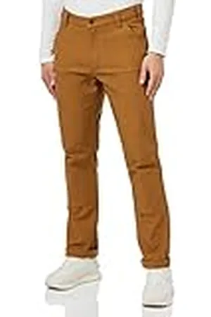 Carhartt Pantalón de Trabajo Utilitario Rugged Flex En Algodón de Lona Con Parte Frontal Doble, Pantalones de Trabajo para Hombre, Brown, 34W / 32L