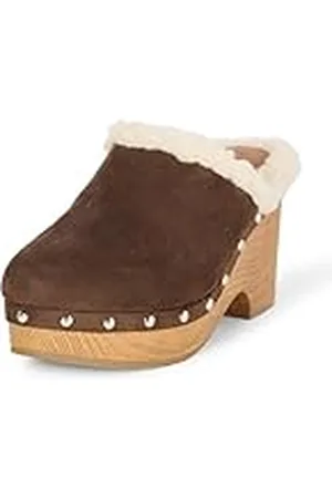 THE DROP Zueco Francine, Chocolate/Sherpa, 38 EU