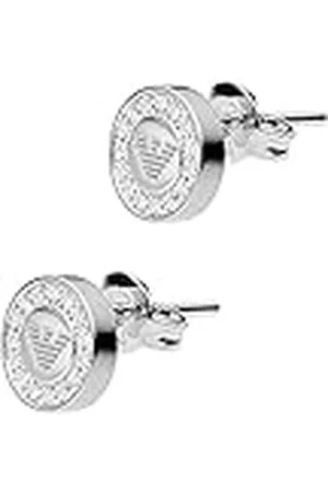 Emporio Armani Pendientes para mujer de Acero Inoxidable o Semipreciosos con Cierre Push Back, Arena Plateado