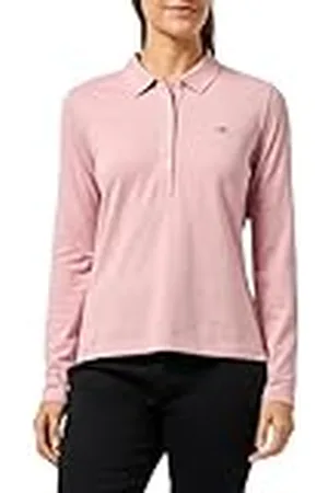 GANT Slim Shield LS Pique Polo Camisa, Color Rosa, S Mujeres