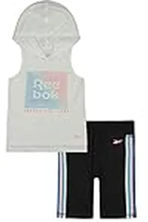 Reebok Lit Hood Top Y Pantalon Corto, Conjunto Deportivo Niñas, (White), 5 Años