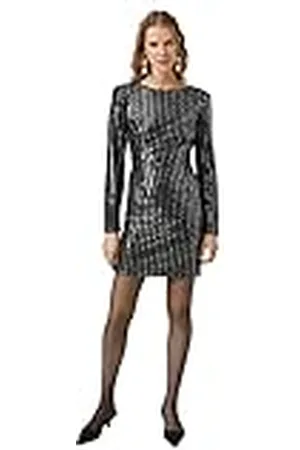 Koton Mini Vestido de Fiesta de Manga Larga con Lentejuelas, , XS para Mujer