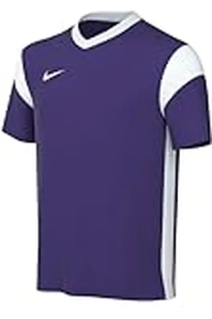Nike Unisex Niños Camiseta de Fútbol de Manga Corta Y Nk Df Prk Drb III Jsy Ss, Corte Púrpura y Blanco, CW3833-547, S