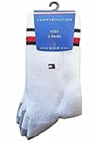 Tommy Hilfiger Crew Sock, (White), 39-42 (Pack de 2) Unisex Niños