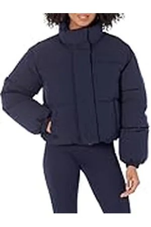 Amazon Chaqueta Acolchada y Recortada con Cremallera Completa (Acolchado Mate o Forro Polar) Mujer, , XS
