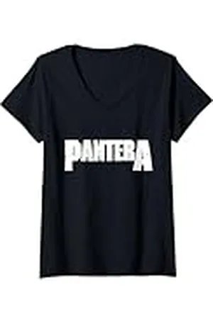 Pantera Logotipo oficial de Blanco Camiseta Cuello V