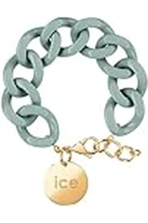 Ice-Watch ICE Jewellery, Chain bracelet, Lagoon green, Pulsera de malla XL verde para mujer con medalla de oro (020357)
