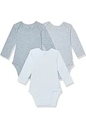 Amazon Body de Manga Larga de Punto elástico de algodón (Anteriormente Amazon Aware) Unisex Bebés, Pack de 3, , Prematuro