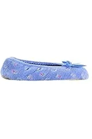 Isotoner Embroidered Terry Ballerina Slippers, Mule Mujer, , 41 EU