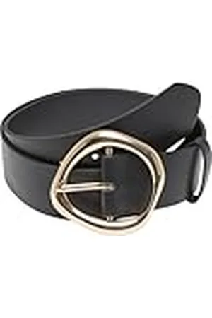 Urban classics Tb7210-organic Buckle Shaped Synthetic Leather Belt Cinturón, Negro/Dorado, S-M Mujeres