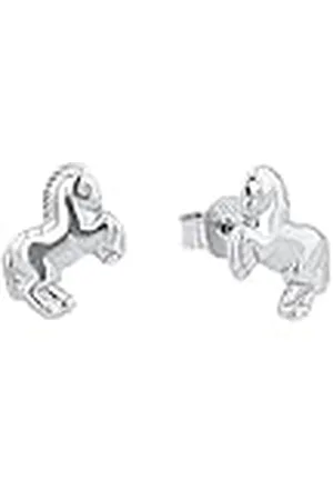 Amor Pendientes de de ley 925 para niñas, 0,8 cm, , caballo, en caja de regalo