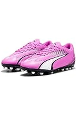 PUMA Ultra Play MG JR, Soccer Shoe, Poison Pink White Black, 38.5 EU