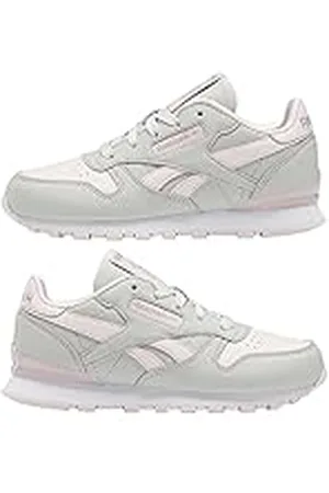Reebok Classic Leather Step N Flash, Zapatillas Unisex niños, Pure Grey 2/Pure Grey 2/Porcelain Pink, 27 EU