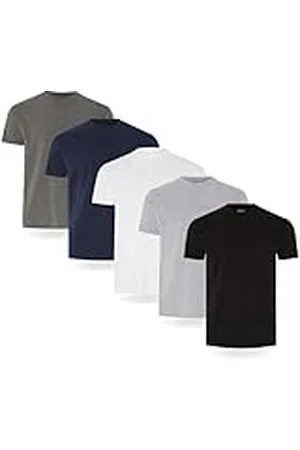 FM London Camiseta paquete de 3/5 para hombre - Camisetas de peso premium con diseño ligeramente ajustado, , L