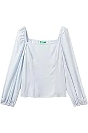 Benetton Blusa 53a0dq05k, Camisa Mujer, Azul (Celeste Polvere 135), M