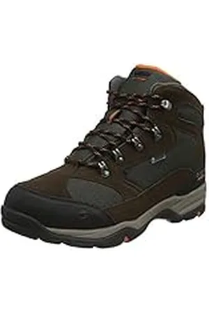 Hi-Tec Storm WP Wide, Zapatillas para Caminar Hombre, Chocolate Dk/Taupe Dk/Naranja Quemada, 43 EU Ancho