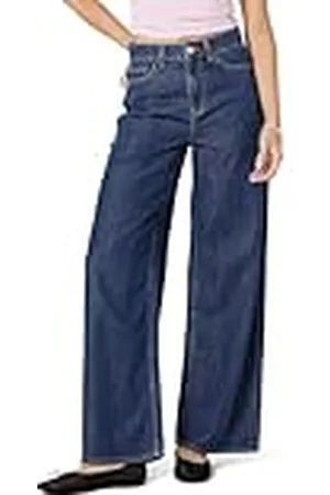 THE DROP Alba Wide-Leg Relaxed Denim Pantalones, Índigo Oscuro, 55