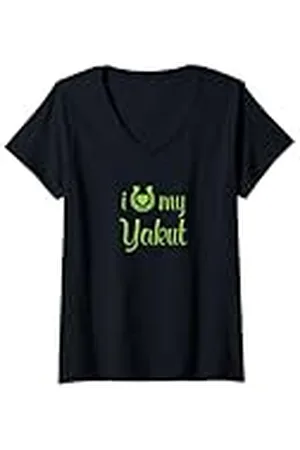 Hip Mujer Entrenador de equitación I Love My Yakut Horse Equestrian Show Camiseta Cuello V