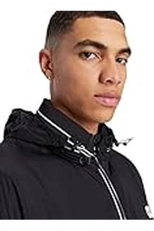 Armani Exchange Packable, Hidden Hoodie, Two Zip Pockets on Front, Rubber Patch Logo Chaqueta Cortavientos, , XL para Hombre