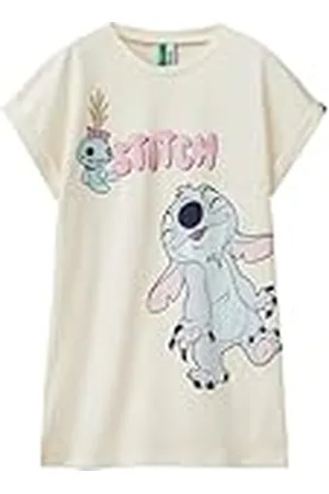 Benetton Camicia Notte 30960c00n Camisón, Color Blanco, Medium para Niñas