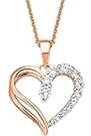 Amor Collar con colgante Collar de plata de ley 925 para señora, con sintetizador de circonitas cúbicas, 45 cm, color rosa, corazón, Se entrega en caja de regalo de joyería