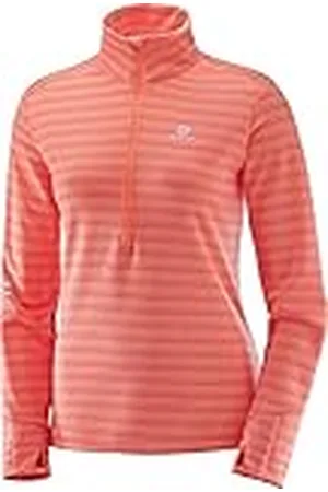 Salomon Mujer Camiseta deportiva de manga larga Lightning HZ, Mezcla de sintéticos, Coral, L