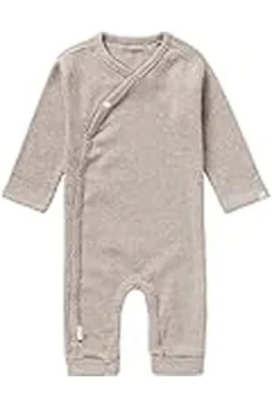 Noppies U Playsuit LS Rib Nevis Mameluco para bebs y Nios pequeos, Taupe Melange-P757, 3 Mes Unisex bebé