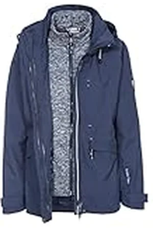 Trespass Chaqueta impermeable 3 en 1 para mujer con capucha oculta con ajustadores de lazo y forro polar interior desmontable (paquete de 1)