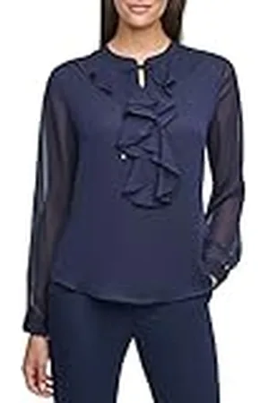 Tommy Hilfiger Hsvth17a-mid-large Blusas, Medianoche, L para Mujer