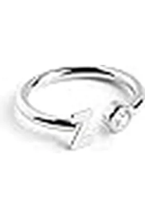 SINGULARU Anillo Personalizado Letter Spark . Ajustable. de Ley 925 con Acabado Baño de Rodio. Talla Unica. Joyas para Mujer. Letra Z