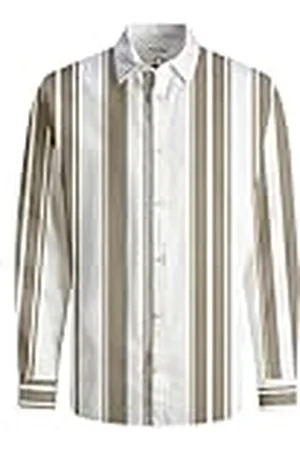 JACK & JONES Jjesummer Linen Shirt LS Sn Camisa de Manga Larga, , S para Hombre