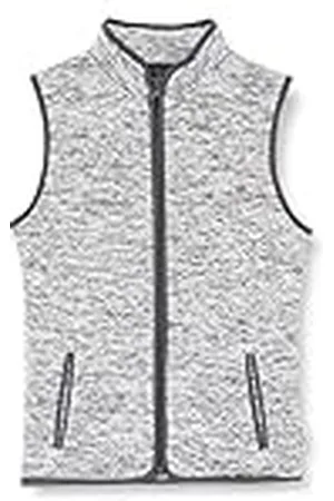 Playshoes Knitted Fleece Vest with Contrasting Seams Chaleco, Grey, 152 Unisex niños