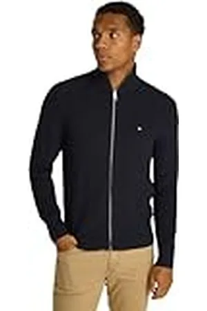 Tommy Hilfiger Chaqueta de Punto con Cremallera Hombre Rib Zip Through de algodón, , XL