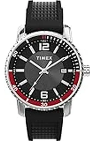 Timex Dress - Reloj para hombre de 41 mm, pulsera en silicona negra, esfera negra, caja en acero inoxidable TW2W60600