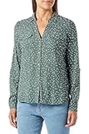 VERO MODA Vmbumpy-Camiseta (Talla L/S) Manga Larga, Dark Forest/AOP:Bumpy Dot, S para Mujer