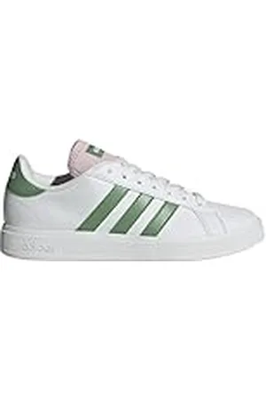adidas Grand Court Base 2.0 Shoes, Zapatos Mujer, Cloud White/preloved Green/Clear Pink, 38 2/3 EU