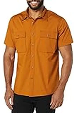 Amazon Camisa utilitaria de manga corta con dos bolsillos y corte ajustado (Previamente Goodthreads) Hombre, , XS