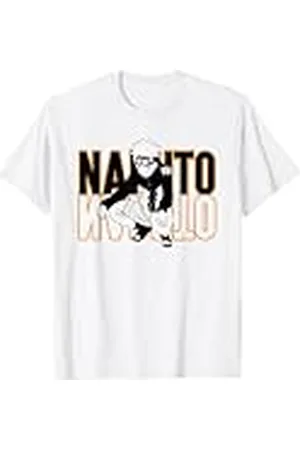 Naruto Shippuden Crouching Mirrored Text Anime Camiseta