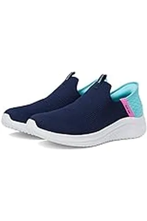 Skechers Ultra Flex 3.0 Fresh Time, Zapatillas, Navy Mesh/Turquoise Trim, 33.5 EU