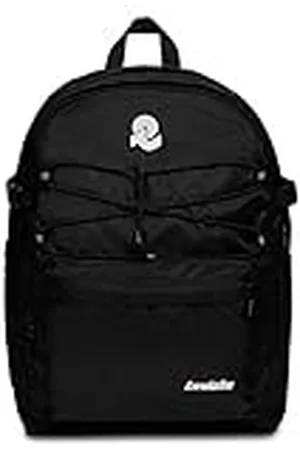 Invicta Mochila Blow Up Plain, negra – Doble compartimento, bolsillo para botellas, bolsillo para PC – Correa de cintura ajustable extraíble – Mochila para escuela, viaje, trabajo y tiempo libre