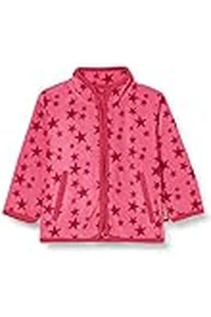 Playshoes Fleecejacke Allover Sterne, Oeko-Tex Standard 100 Chaqueta, Rosa (Pink 18), 92 Unisex niños
